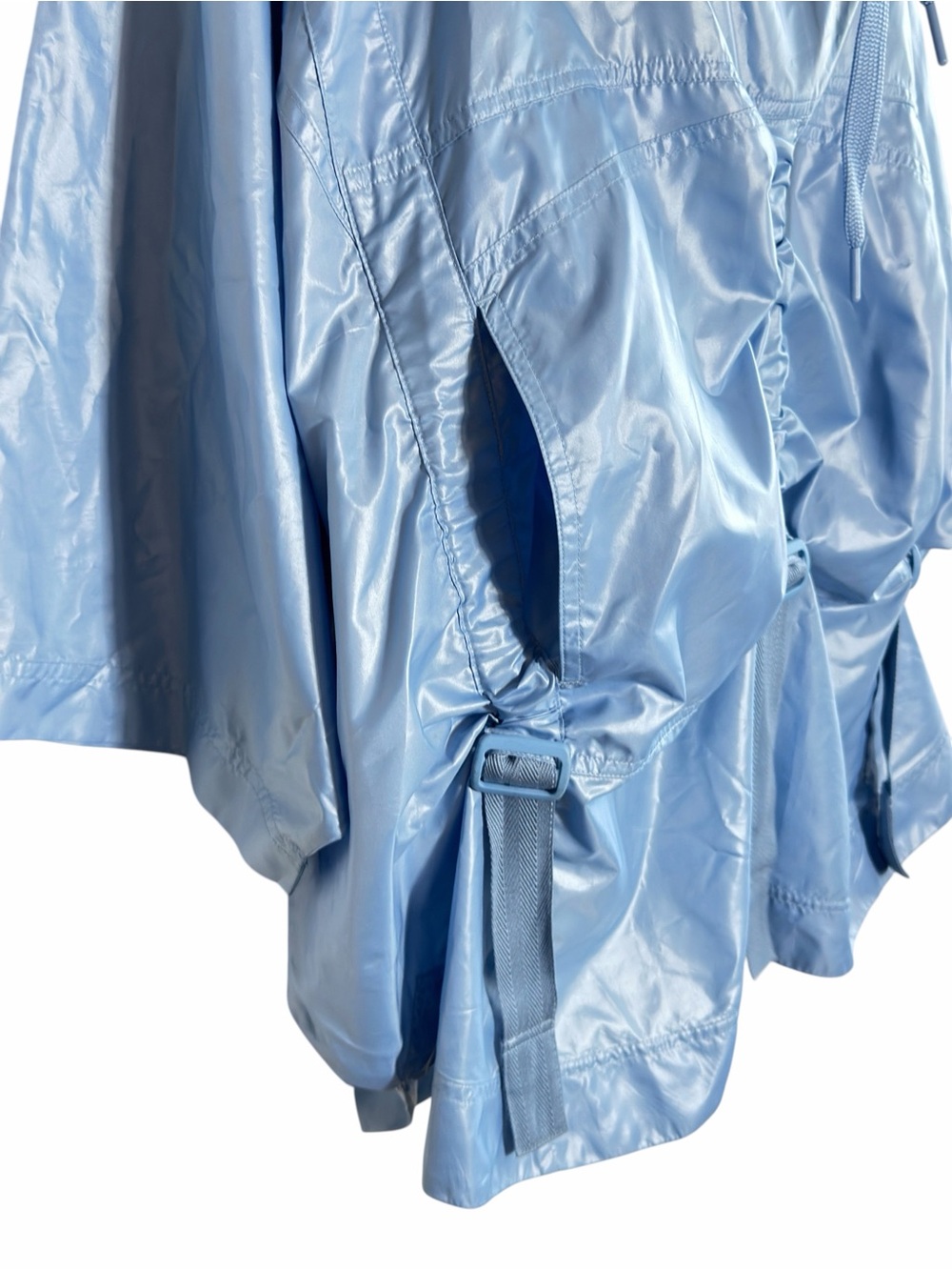 Stella McCartney X Adidas  Baby Blue Windbreaker Poncho with Pockets Hooded M - Picture 6 of 15
